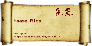 Haase Rita névjegykártya